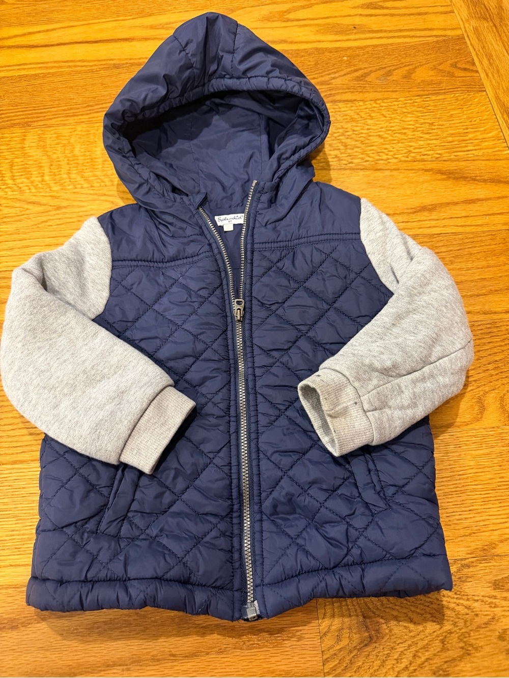 Splendid Navy Quilted Hooded Jacket